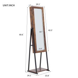 Jewelry Storage Mirror Cabinet With LED Lights,For Living Room Or Bedroom, Anti-Gray MDF coating PVC, iron LED light (Color: as picture)