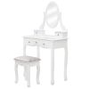 FCH Single Mirror 5 Drawer Dressing Table White RT