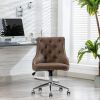 Office Desk Chair with Mid-Back Modern Computer Chair Swivel Height Adjustable Accent Chair with Wheels and Metal Base with Arms for Study Living Bedr