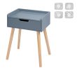 Wooden End Table, Floating Shelf Side Table with Storage Drawer, 1PCS