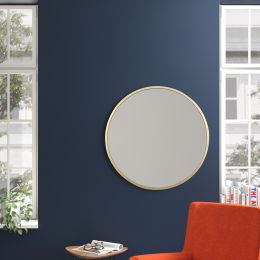 Round Wall Mirror, Round Bathroom Mirror, Circle Mirrors 36" x 36" for Wall, Living Room, Bedroom, Vanity, Entryway, Hallway (Color: 24" x 24"Gold, material: Aluminum alloy)