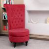 Royal Velvet High Back Armless Chair, Retro Elegant Luxury Throne Chair, Upholstered Tufted Accent Seat w/Storage for Dressing Room, Living Room, Bedr