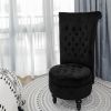 Royal Velvet High Back Armless Chair, Retro Elegant Luxury Throne Chair, Upholstered Tufted Accent Seat w/Storage for Dressing Room, Living Room, Bedr