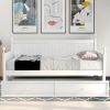 Twin Size Wood Daybed with Twin Size Trundle