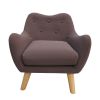 Microfibres fabric upholstered child accent armchair with wooden legs Princess Private Small Bedroom Exclusive  kids sofa