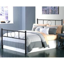 Metal Single Bed/Metal Platform Bed Frame/Foundation with HeadBoard &amp; Footboard, W/O Mattress (Color: as picture)