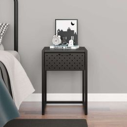 Nightstand Anthracite 15"x13.8"x21.3" Steel (Color: Anthracite)