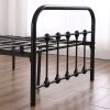 Single-Layer Curved Frame Bed Head and Foot Tube with Shell Decoration Twin Black Iron Bed Metal  Bed Frame XH