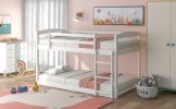 Twin over Twin Floor Bunk Bed with Ladder