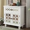 29.5'' Accent Storage Cabinet Wooden Cabinet with Decorative Mirror Door, Modern Sideboard for Entryway, Living Room