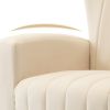 Velvet Accent Chair, Wingback Arm Chair with Gold Legs, Upholstered Single Sofa for Living Room Bedroom, White