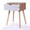 Nightstand, Modern End Table with Drawer, Wooden Side Table for Living Room and Bedroom, Home Furniture