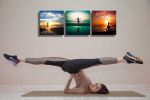 Modern Canvas Painting A People Do Yoga or Exercise for Workout Wall Art Sport Picture Printed Canvas Giclee Artwork on Gym, Bedroom or Studio, Home W