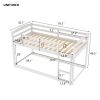 Twin over Twin Floor Bunk Bed with Ladder