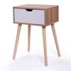 Nightstand, Modern End Table with Drawer, Wooden Side Table for Living Room and Bedroom, Home Furniture