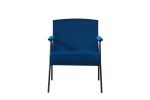 Cloth leisure, black metal frame recliner, for living room and bedroom, blue