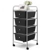 4-Drawer Cart Storage Bin Organizer Rolling with Plastic Drawers