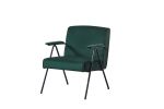 Cloth leisure, black metal frame recliner, for living room and bedroom, green