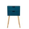 Set of 2 Wooden Modern Nightstand with 2 Drawers and 4 Solid Splayed Legs, Living Room Bedroom Furniture