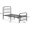 Single-Layer Curved Frame Bed Head and Foot Tube with Shell Decoration Twin Black Iron Bed Metal  Bed Frame XH