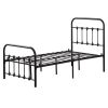 Single-Layer Curved Frame Bed Head and Foot Tube with Shell Decoration Twin Black Iron Bed Metal  Bed Frame XH