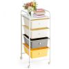 4-Drawer Cart Storage Bin Organizer Rolling with Plastic Drawers