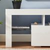 20 minutes quick assemble White morden TV Stand with LED Lights,high glossy front TV Cabinet,can be assembled in Lounge Room, Living Room or Bedroom,c