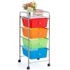 4-Drawer Cart Storage Bin Organizer Rolling with Plastic Drawers