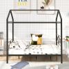 Queen Size Metal House Shape Platform Bed