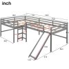 Full Size L-Shaped Loft Bed with Built-in Ladders and Slide,Wooden Loft Beds(OLD SKU :LP000112AAK