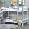 Twin Size Car-Shaped Convertible Bunk Bed, White(Expected Arrival Time:7.25)