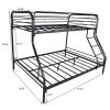 Heavy Duty Twin-Over-Full Metal Bunk Bed, Easy Assembly with Enhanced Upper-Level Guardrail, White