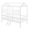 Metal House Bed Frame Twin Size with Slatted Support No Box Spring Needed