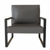 PU Leather Upholstered Accent Chair, Insudtrial Style Armchair with Removable and Detchable Back/Seat Cushion for Living Room, Bedroom, Office