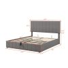 Queen size Upholstered Platform bed with a Hydraulic Storage System - Gray Queen size Upholstered Platform bed with a Hydraulic Storage System - Gray