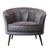 Modern Velvet Accent Barrel Chair Leisure Accent Chair Living Room Upholstered Armchair Vanity Chair for Bedroom Meeting Room, Blue