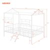 Metal House Bed Frame Full Size with Slatted Support No Box Spring Needed