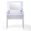 White Vanity Sets, Makeup Vanity Table with Flip up Mirror Bedroom Dresser Table Jewelry Storage XH