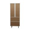 Cabinet with 2 Doors &3 open shelves Modern, Freestanding Sideboard Storage Cabinet Entryway Floor buffet storage for Living Room Office Bedroom