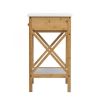 Bamboo Nightstand, Wood End Table with Drawer, Storage Shelf, X-Shape Frame, Side Table for Living Rooms, Bedrooms, Offices XH