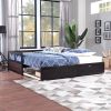 Wooden Daybed with Trundle Bed and Two Storage Drawers , Extendable Bed Daybed,Sofa Bed for Bedroom Living Room