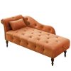 60.6" Velvet Chaise Lounge with Nailhead Trimmed and Buttons Tufted,Tufted Long Lounger with Solid Wood Legs and1 Pillow