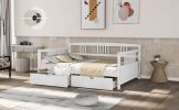 Full Size Daybed Wood Bed with Two Drawers