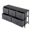 2-Tier Storage Dresser with 5 Non-woven Fabric Drawers for Living Room, Bedroom and Entryway