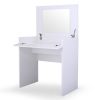 White Vanity Sets, Makeup Vanity Table with Flip up Mirror Bedroom Dresser Table Jewelry Storage XH