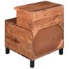 Dunawest 22 Inch Acacia Wood Nightstand, Bedside Table with 2 Drawers and Open Cubby, Walnut Brown