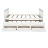 Captain's Bed Twin Daybed with Trundle Bed and Storage Drawers, White