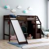 Twin Size Loft Bed with Storage and Slide