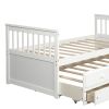 Captain's Bed Twin Daybed with Trundle Bed and Storage Drawers, White