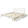 Wood platform bed with two drawers, twin